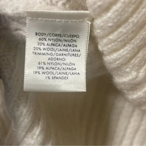 Ann Taylor ivory cable knit alpaca wool  blend sweater - Picture 4 of 5